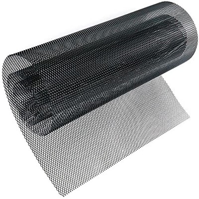 47 x 15.7 inches Car Grill Mesh Sheet Painted Aluminum 3 x 6 mm Rhombus Black