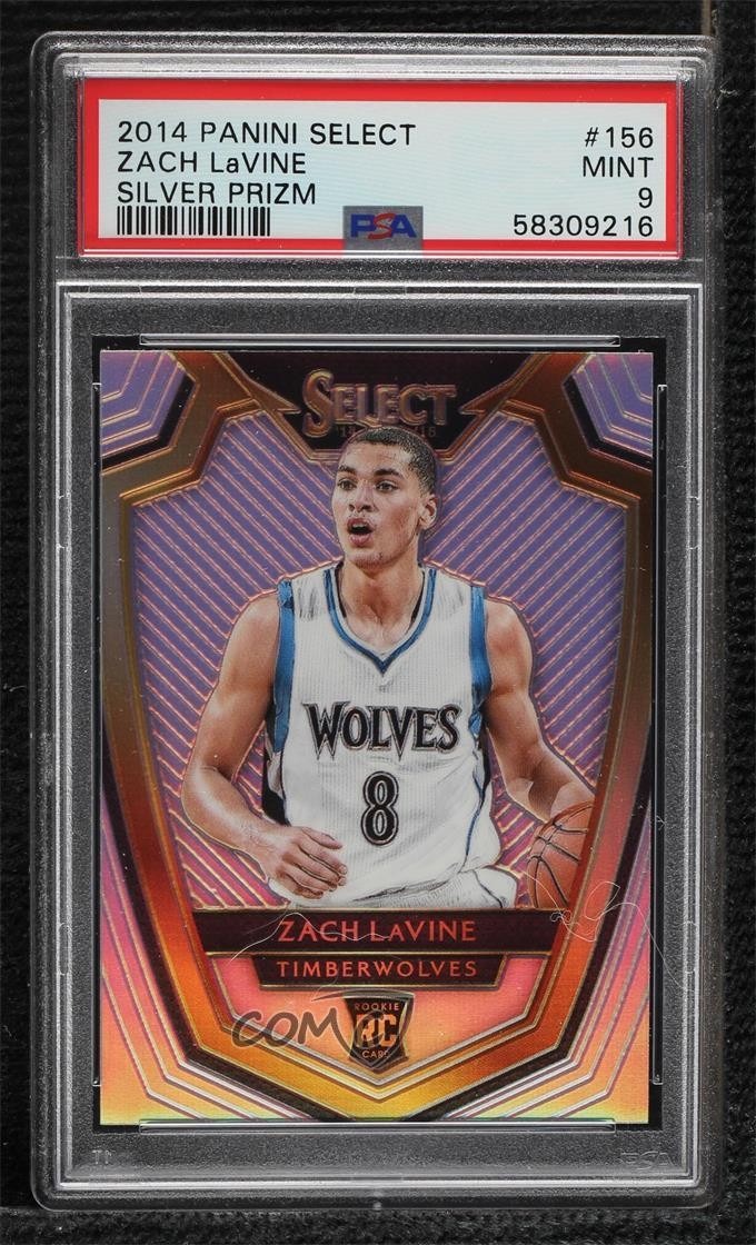 2014-15 Select Premier Level Silver Prizm Zach LaVine PSA 9 MINT Rookie RC 08b1