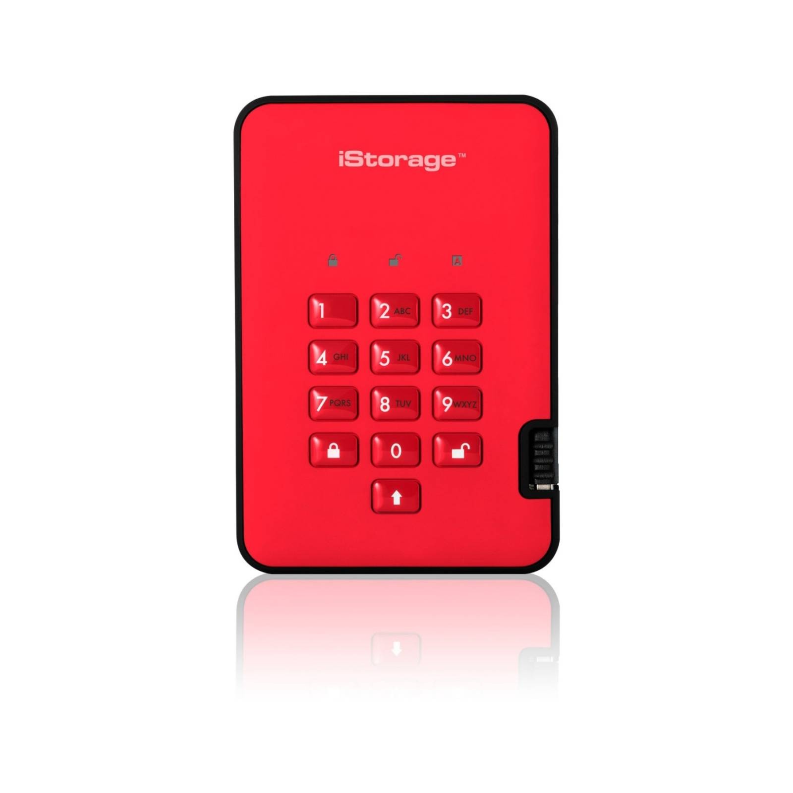 iStorage diskAshur2 1TB Secure Portable SSD PIN protected Red (IS-DA2-256-SSD-1000-R) - Image 4