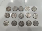 (15) CIRCULATED 90% SILVER HALF DOLLAR  Coins 1950- 1964 - Franklin & Kennedy