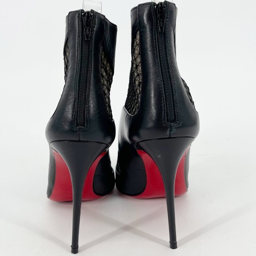 Christian Louboutin Botín Papilloboot 100 Tacones Cuero Negro EU 37 - Imagen 7 de 12