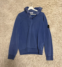 Stone Island Herren Hoodie Blau Logo-Patch L ...