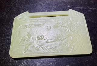 Wonderful Antique/ Vintage Chinese Jade Carved Lock Pendant