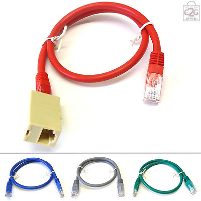 ROT 1 Meter RJ45 Netzwerk Ethernet LAN Verlängerungskabel Leitung Internet Extender 
