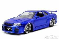 Fast Furious Brian's Nissan Skyline GT-R Blue Jada 97173 1/24 Scale Diecast Car