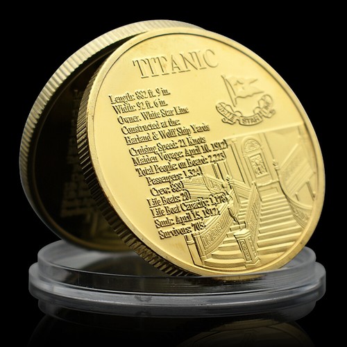 Titanic Vergoldete Liebes-Gedenkmünze Königliche Medaille Glücks Abzeiche - Picture 3 of 11