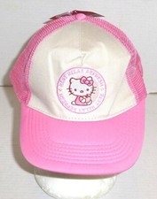 Sanrio Hello Kitty Women's Snapback Adjustable Embroidered Hat with Mesh Pink