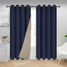 Easy-Going 52x96 Blackout Curtains for Bedroom, 2 Panels Solid Thermal Insulated