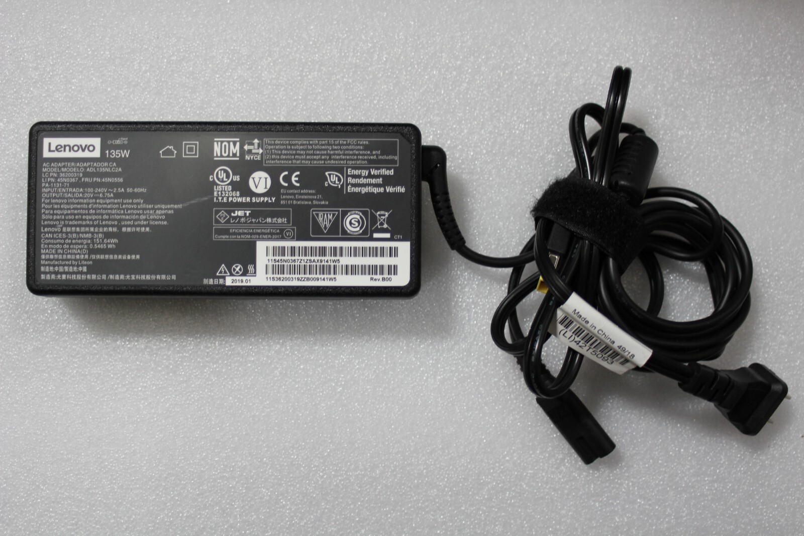 Adl135nlc2a 20v 6.75a Laptop Charger Genuine