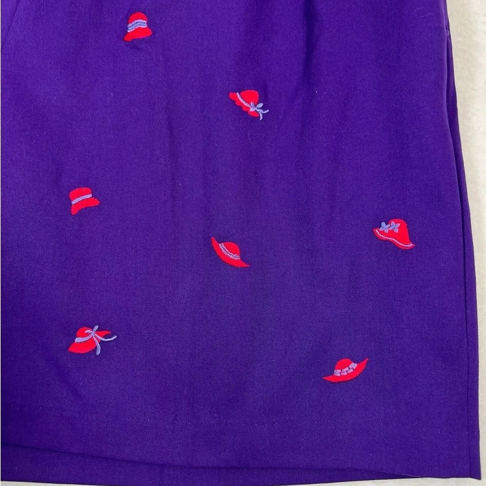 Pantalones Cortos BONWORTH Para Mujer De Colección Sombrero Rojo Sociedad Bordados Tiro Alto Talla M Foto 4 de 4