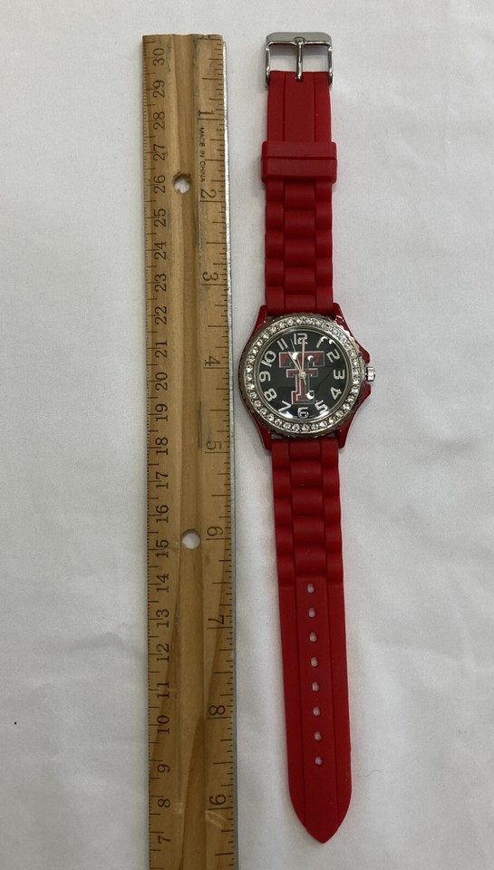 Texas Tech Red Raiders Ladies Crystals Watch, Red Band, NCAA eBay