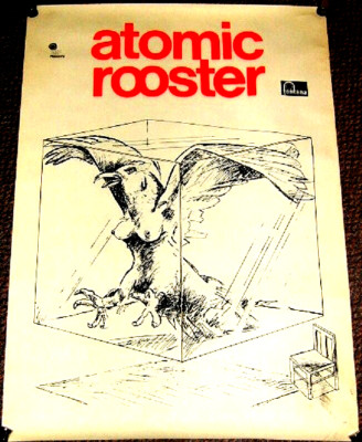 ATOMIC ROOSTER STUNNING 1970 DUTCH RECORD COMPANY PROMO POSTER FOR DEBUT ALBUM