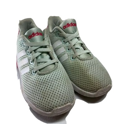 green athletic shoes
