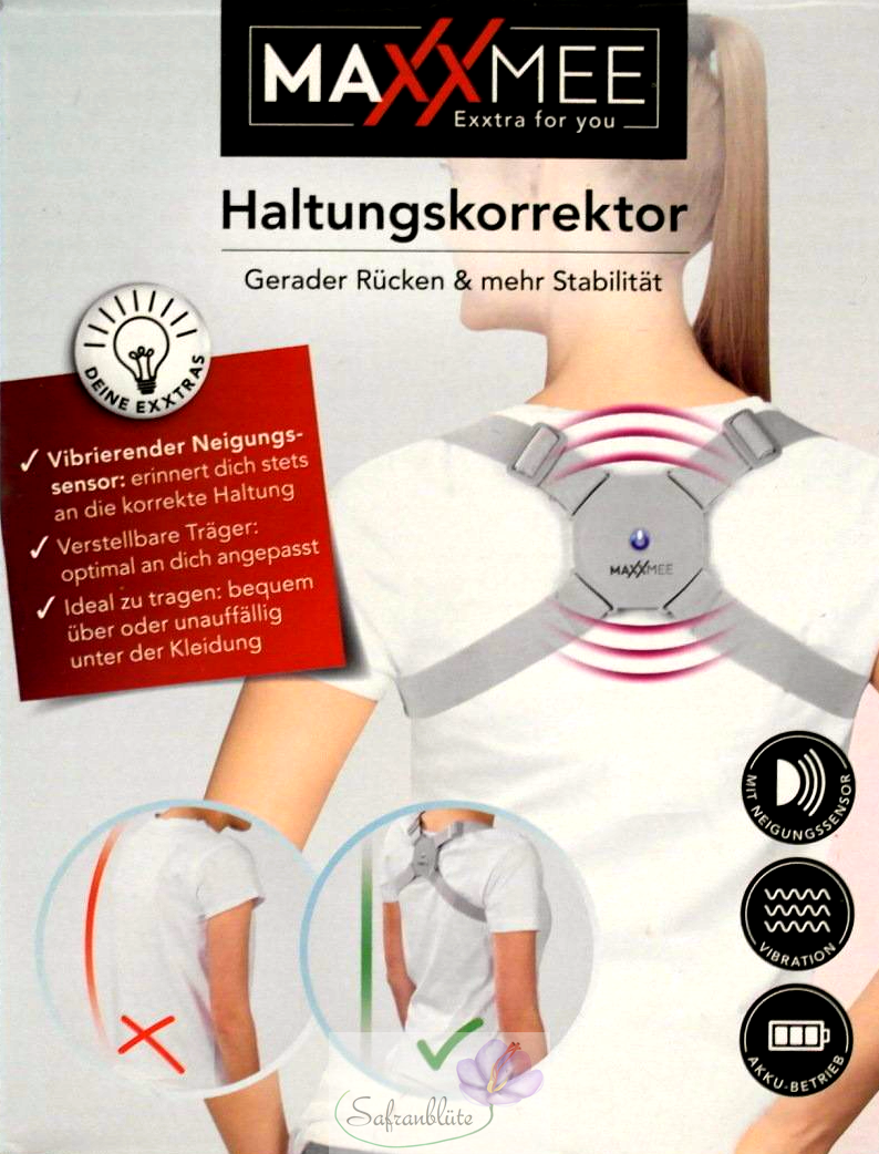 MAXXMEE Haltungskorrektor Geradehalter Vibration Akku Neigungssensor Rücken 