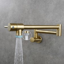 Wall Mounted Kitchen Faucet Foldable Brass Pot Filler Swivel Folding Tap 2 Modes