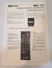 Japanese/English Instruction Manual For ICOM RC-11 Wireless Remote Control