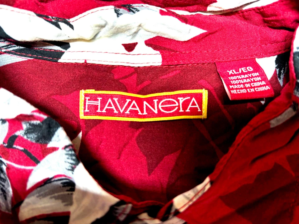 Camisa Havanera Co masculina havaiana Aloha botão frontal manga curta rayon X grande GG - Imagem 4 de 4