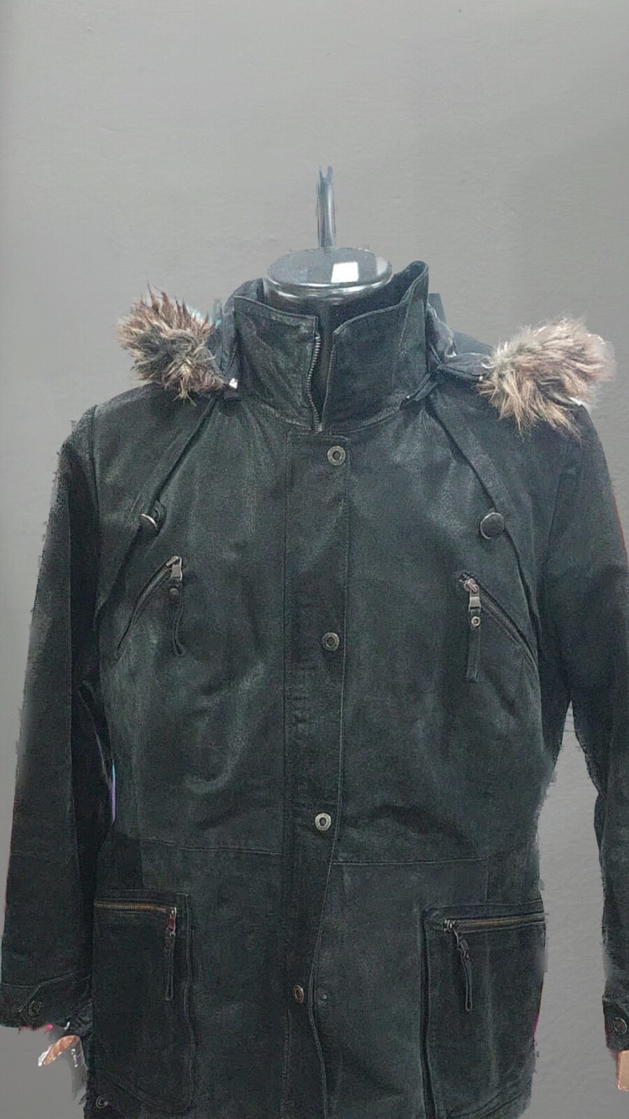 Vintage Yessica Black Leather Jacket For Women Size XL - PGC004PI