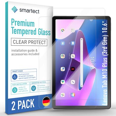 2x Schutzglas Panzerfolie für Lenovo Tab M10 Plus (3rd Gen) 10.6'' Displayschutz