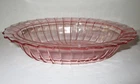 Vintage Jeannette Glass Co. SIERRA "Pinwheel" Pink Oval 9" Vegetable Bowl