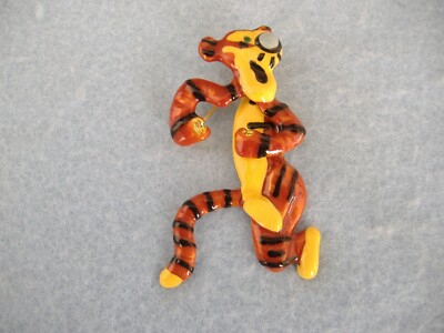 TIGGER ENAMEL MOVABLE BROOCH-WINNIE THE POOH CHARACTER