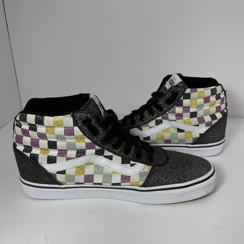 glitter checkered vans