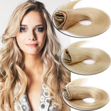 Remy 100 Human Hair Extensions THICK Weft Clip In Full Head THICK Long Stragiht