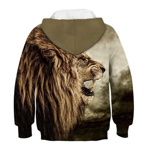 Kids Boys Hoodies 3D Wolf/Lion Sweatshirt Hooded Tops Pullover 5-14 Years AU - Picture 4 of 23