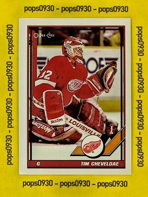 Tim Cheveldae, Detroit Red Wings, 1991, O-Pee-Chee, #35