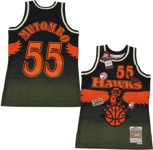 Mitchell and Ness 1996 Atlanta Hawks Dikembe Mutombo #55 Swingman Jersey