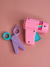 Fisher Price Hair Blow Dryer Replacement and Scissors 1991 vintage Pink Purple 
