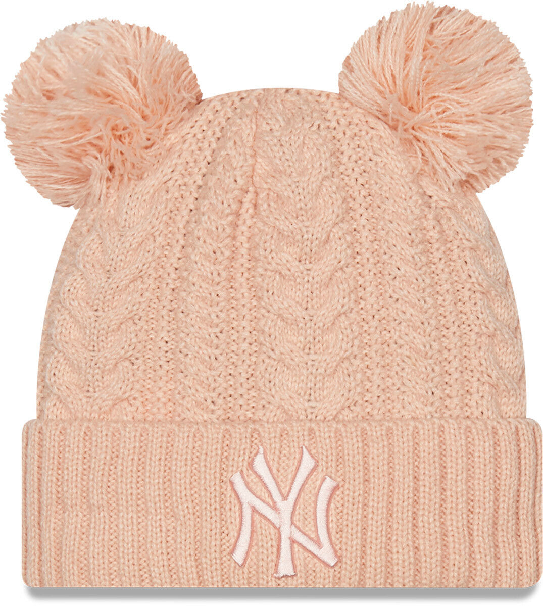 New York Yankees Womens New Era Pastel Pink Double Pom Bobble Hat