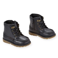 Koala Kids Black Lace Up Boot with Zipper Closure- Toddler Boy Size 6 NWT