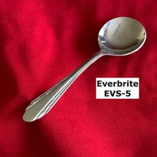 Everbrite EVS-5 Cream Soup Spoon 6" Scroll Edges Stainless Steel Flatware