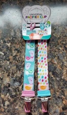 NEW! Ulubulu Universal Pacifier Clip Animal Ilamas / Poka Dots 2 Clips Baby