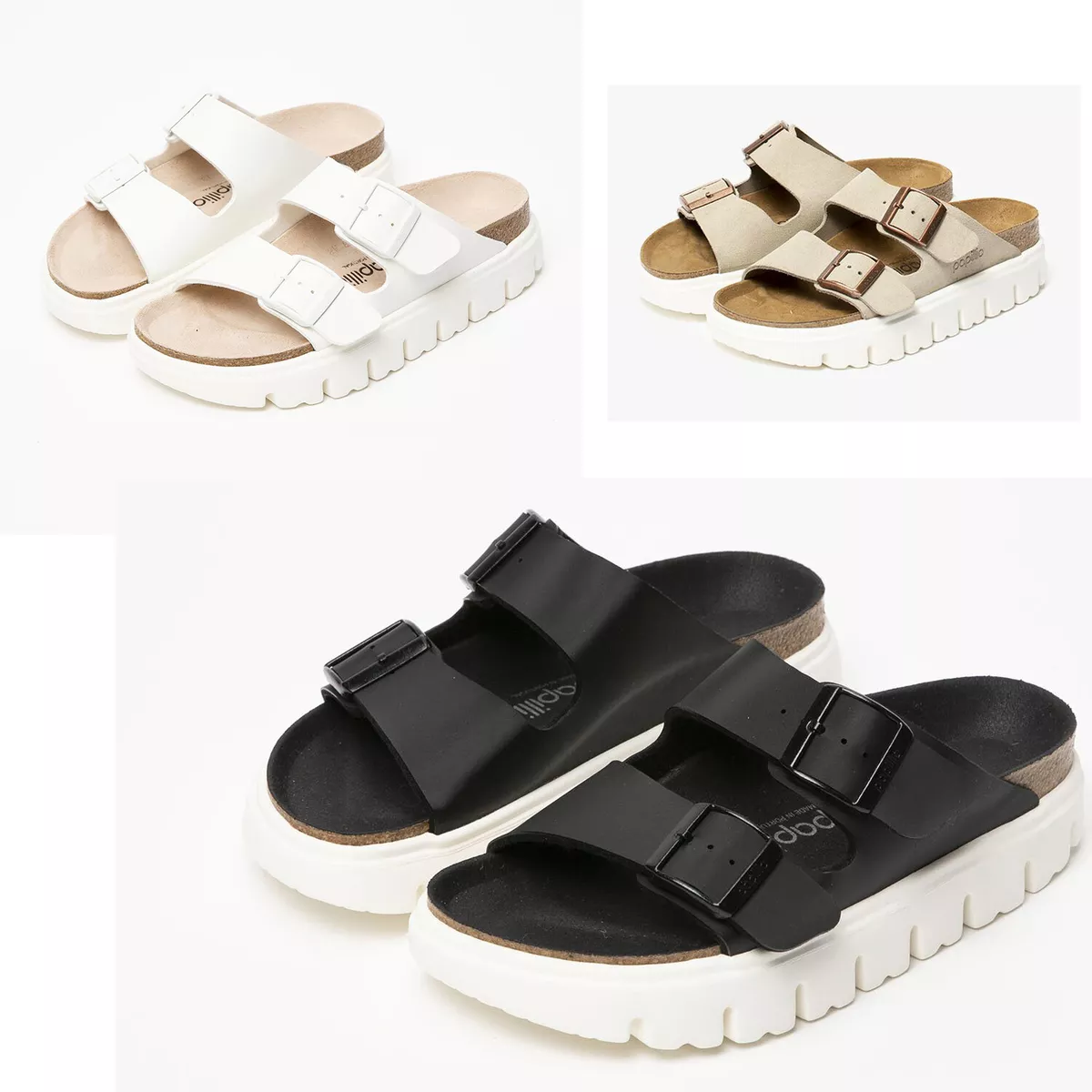 Birkenstock Arizona Platform Patent Black Slider Flat Sandals