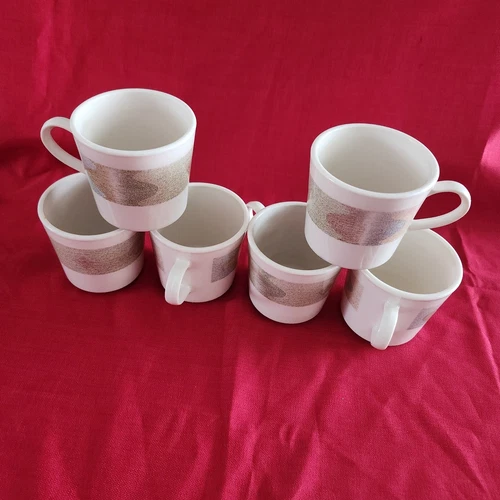 6 Corning Mirage Patten Tea Coffee Mugs Cups 