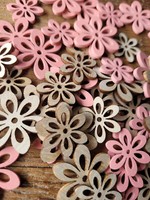 72 X Holz Natur Rosa BlüTen Blumen Pastell Streuentischdekoration Deko