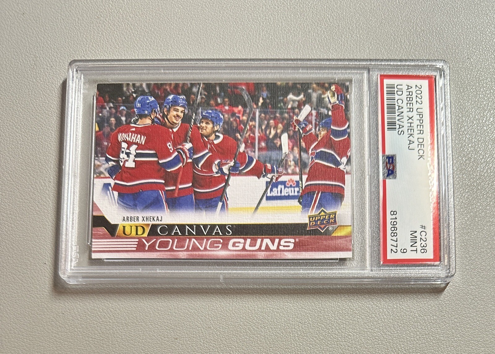 22/23 UPPER DECK SERIES 2 CANVAS ARBER XHEKAJ YOUNG GUNS RC #236 - PSA 9!