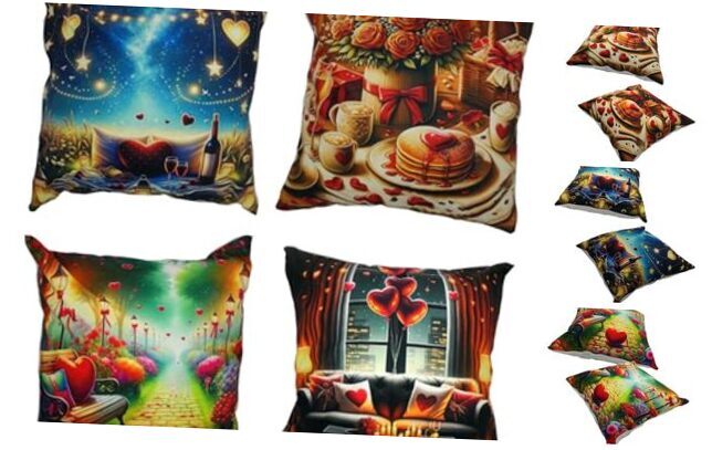 Valentines Day 18x18 Pillow Covers Romantic Home Decor for Couples-image