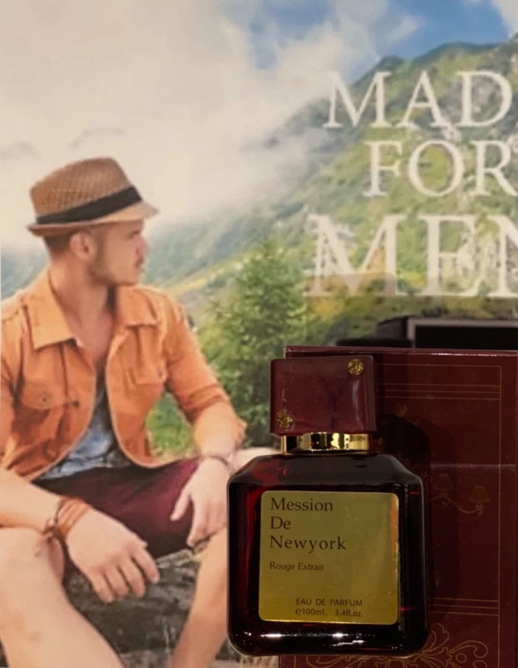 Perfume Mession De New York F para hombre 3,4 OZ para ventiladores Die Hard de Baccarat Rouge Foto 4 de 4