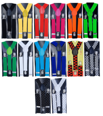 Babies, Boys & Girls Clip on Suspender Y-Back Child Elastic Suspenders 14 Colors