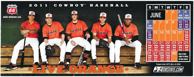 Oklahoma State University Cowboys 2011 Baseball pocket schedule un-folded | eBay