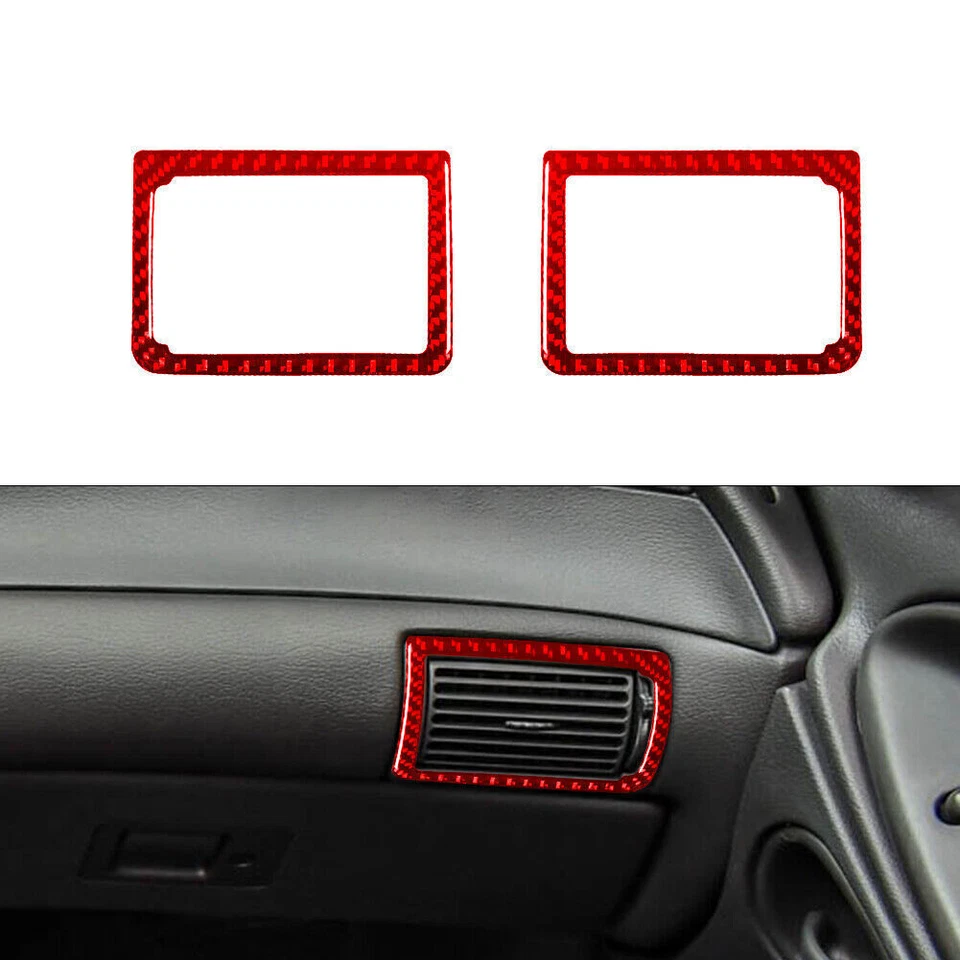 27x Kit Completo de Acabamento de Tampa de Fibra de Carbono Vermelha para Ford Mustang Conversível 01-04 - Imagem 4 de 4