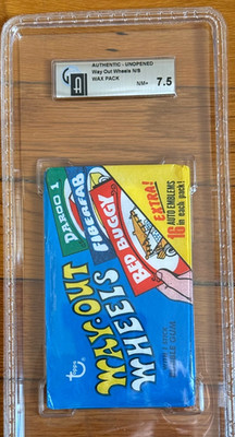 1970 Topps Way Out Wheels Wax Pack GAI Graded 7.5