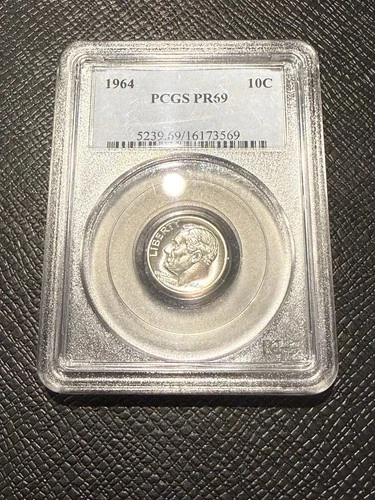 1964 Proof Roosevelt Dime Silver PCGS PR69 Old Holder
