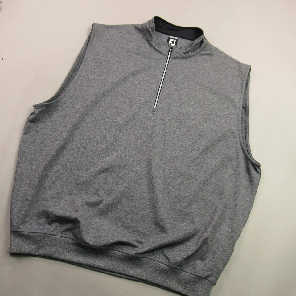 Footjoy Suéter Chaleco Para Hombres 2XL Sin Mangas Ligero Informal 1/4 Cremallera Gris Foto 2 de 4