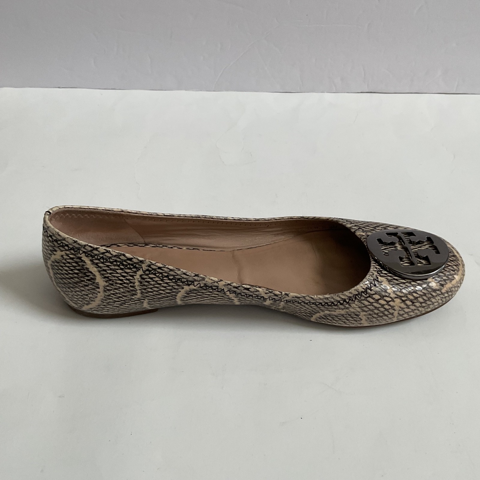 Tory Burch Reva Snakeskin Python Embossed Ballet … - image 4