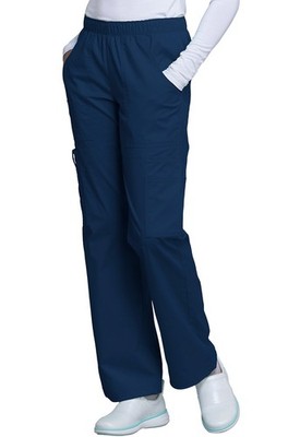 Scrubs Cherokee Workwear Mid Rise Pull On Cargo Pant 4005 NAVW Navy Free Ship