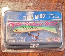Glow Perch Clam Tikka Mino 5/8oz 2.5" Fishing Glide Jerkbait Glow & UV WALLEYE